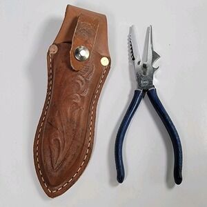 Vintage Mitchell Multi Function‎ Fishing Pliers Leather Holster